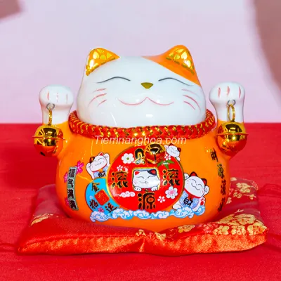 Fortune Cat - Orange 11cm HF21013-2