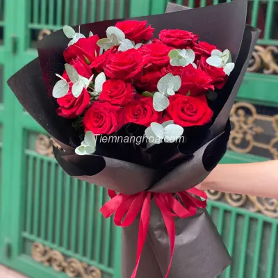 Bó hoa hồng đỏ Ecuador đầm thắm tình yêu HB75