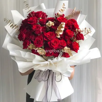 Crimson Charm with a Touch of Gold HB102