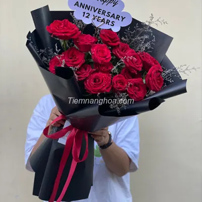 Bó hoa hồng đỏ kỷ niệm ngày yêu HB105