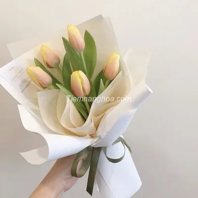 Imported light orange Tulip bouquet HB110