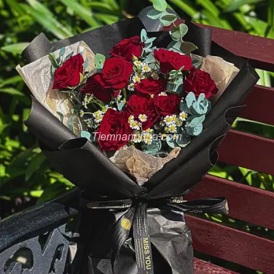 Bó Hoa Hồng Đỏ Kiêu Kỳ HB140