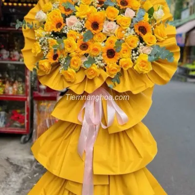 Kệ Hoa Khai Trương Vàng May Mắn KT33