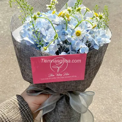 Blue Hydrangea Bouquet HB032