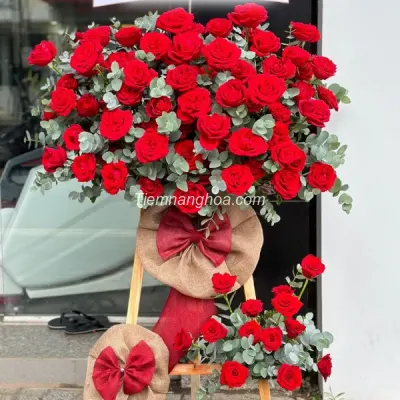 Red Rose Grand Opening Flower Shelf KT44