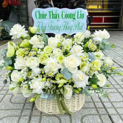 while basket flowers HG31