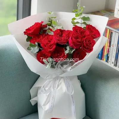 Bó hoa hồng Ohara đỏ HB196