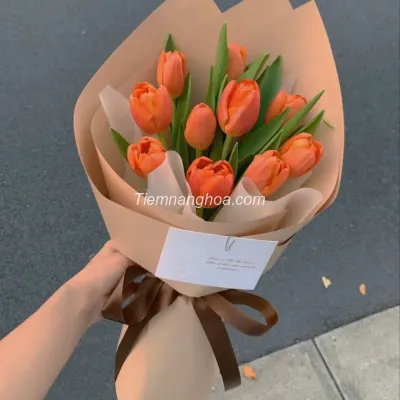Orange Tulip Bouquet HB204