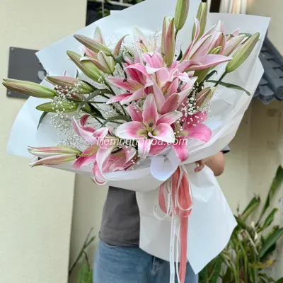 Bó hoa Ly Hồng Pastel HB219