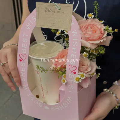 Set of Flower Basket and Water of Your Choice Style SET04