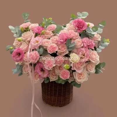 Giỏ hoa hàn quốc dịu dàng HG41