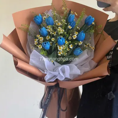 Bó hoa tulip xanh dương HB242