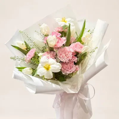 Bó hoa tulip mix phăng hồng HB321