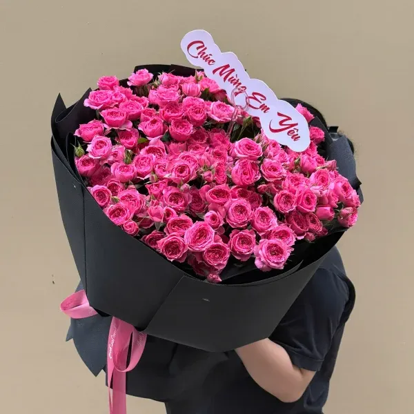 Bó hoa hồng sofia size trung 45cm HB325 - Ảnh 2