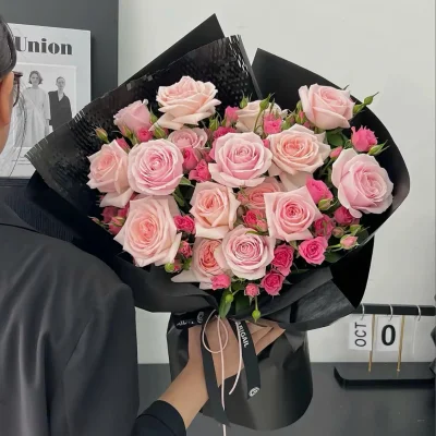 Pastel pink flower bouquet HB259