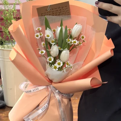 Bó hoa Tulip Trắng HB190