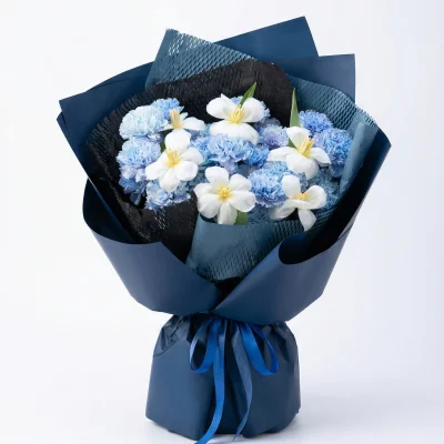 Blue Carnation and Tulip Bouquet HB278