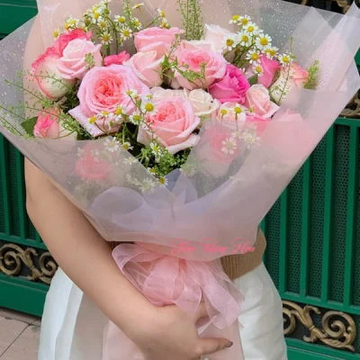 Sweet Pastel Rose Bouquet HB81