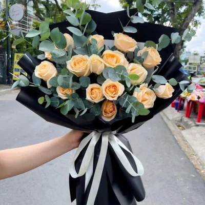 Powerful orange rose bouquet HB95