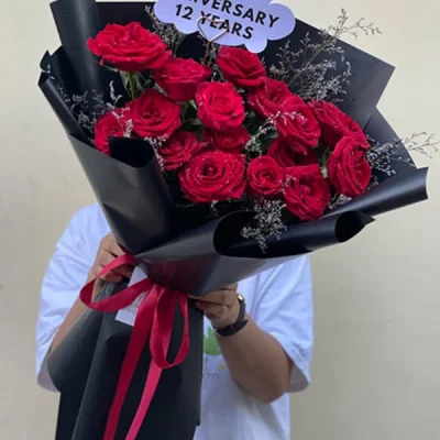 Bó hoa hồng đỏ kỷ niệm ngày yêu HB105