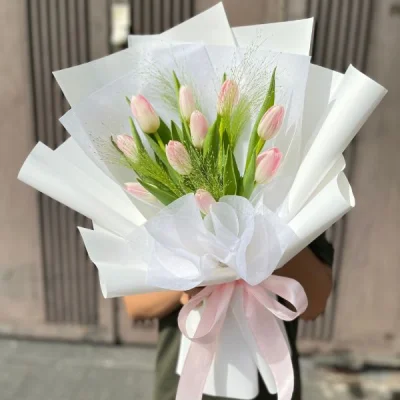 Bó Hoa Tulip Hồng Ngọt Ngào HB158