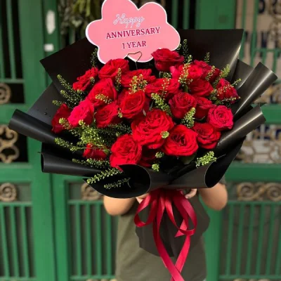 Bó Hoa Hồng Đỏ Lộng Lẫy HB164