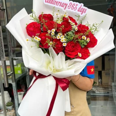 Bó hoa hồng đỏ xinh yêu HB177