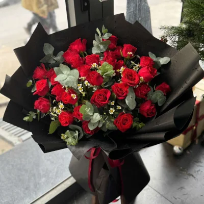 Bó hoa hồng đỏ Nồng nàn HB198