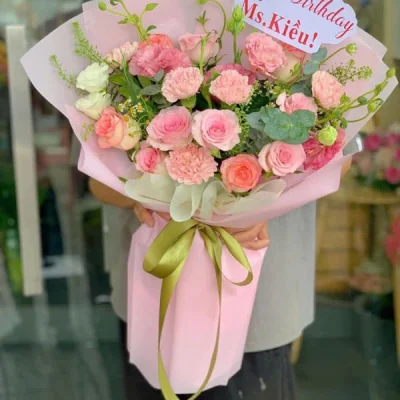 Bó Hoa Ánh Hồng Hạnh Phúc HB206