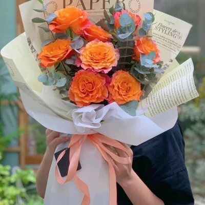 Spirit Orange flower bouquet HB53