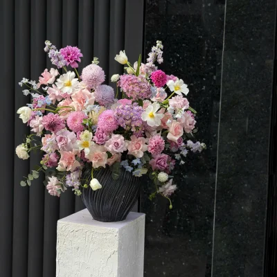 High-class imported vase made in purple-pink tone BH03