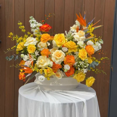 Bình hoa chúc mừng Golden cao cấp HB04