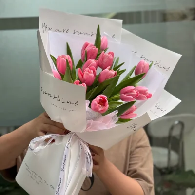 Imported pink tulip bouquet HB266