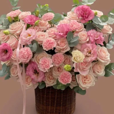 Giỏ hoa hàn quốc dịu dàng HG41