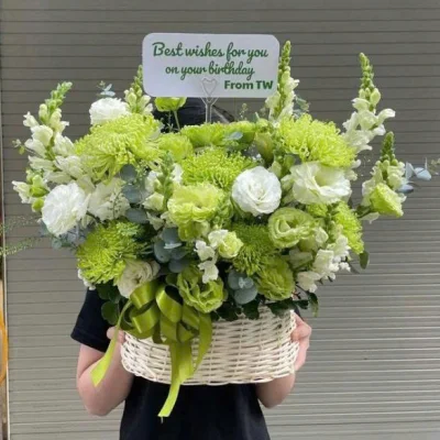 Giỏ hoa xanh lá HG45